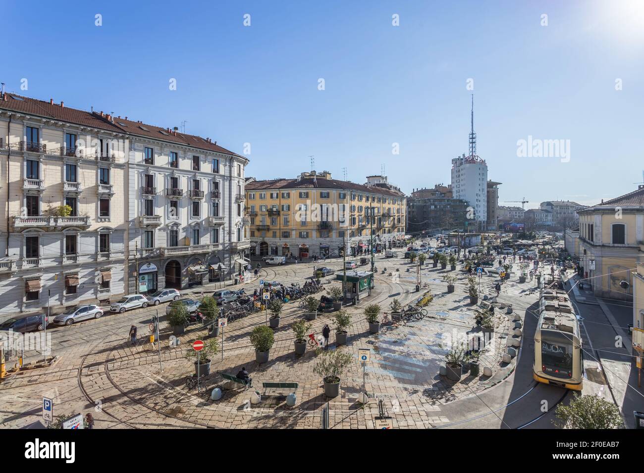 Porta Genova station in Milan, ITALY - February 8, 2021. Stock Photo
