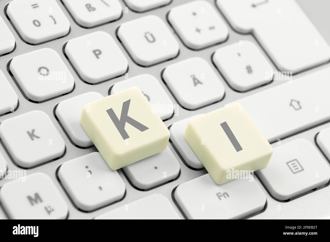 KI und PC Keyboard Nahaufnahme Stock Photo