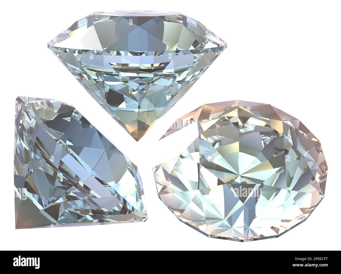Three luxury diamonds isolated on white Stock Photo Alamy