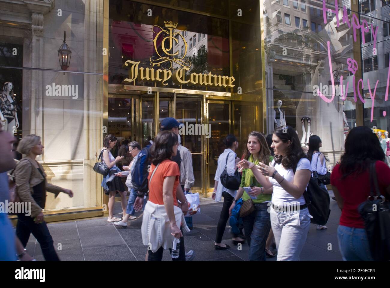 A teen with her Juicy Couture backpack on a street in New York on Saturday,  June 16, 2018. Primarily associated with velour track suits, Juicy Couture  was sold to Authentic Brands Group
