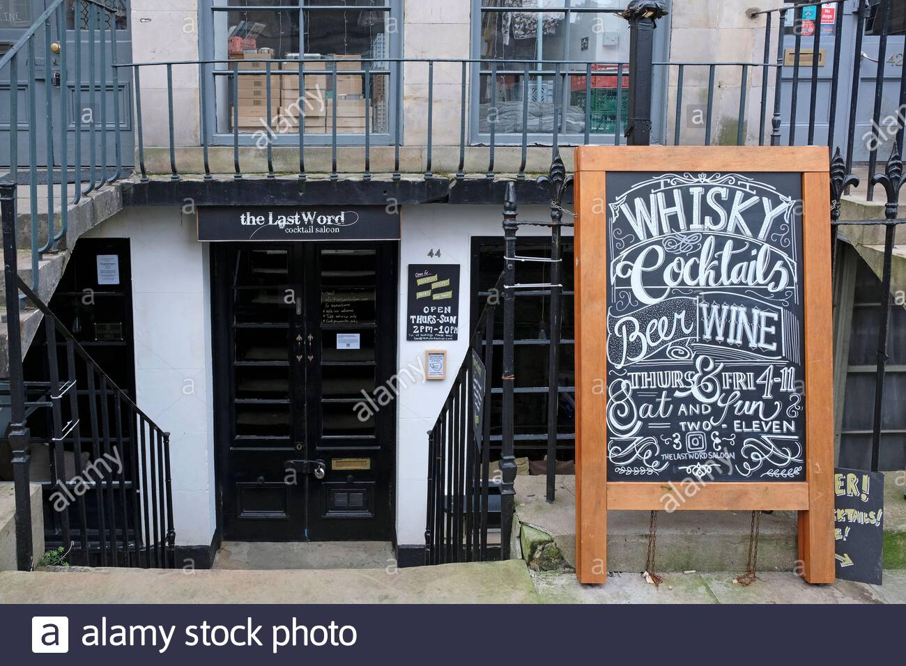 The Last Word Cocktail saloon, St. Stephen Street, Edinburgh Scotland Stock Photo
