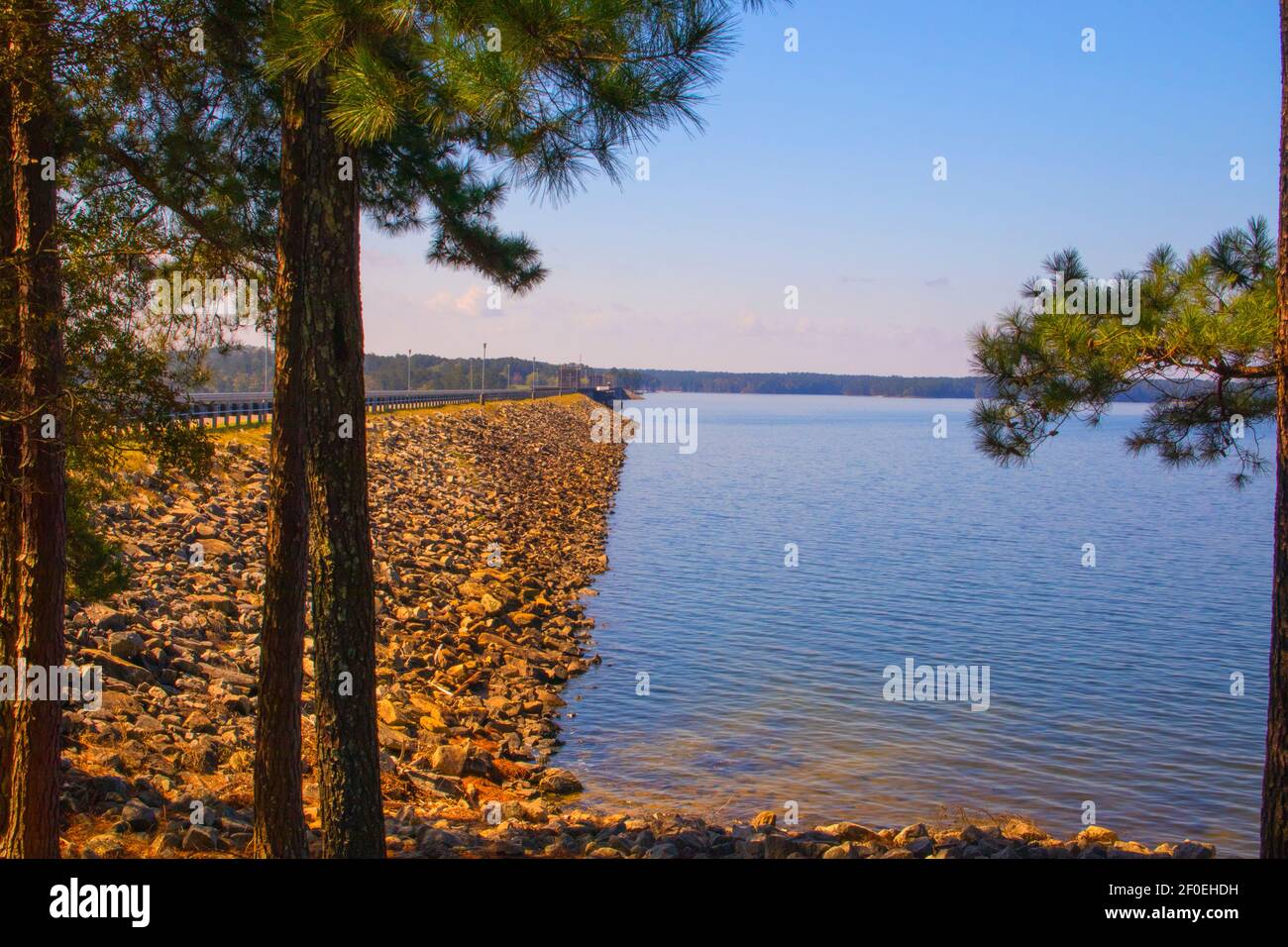 Fall Between View of a bridge and lake in the fall between trees Stock Photo - Alamy