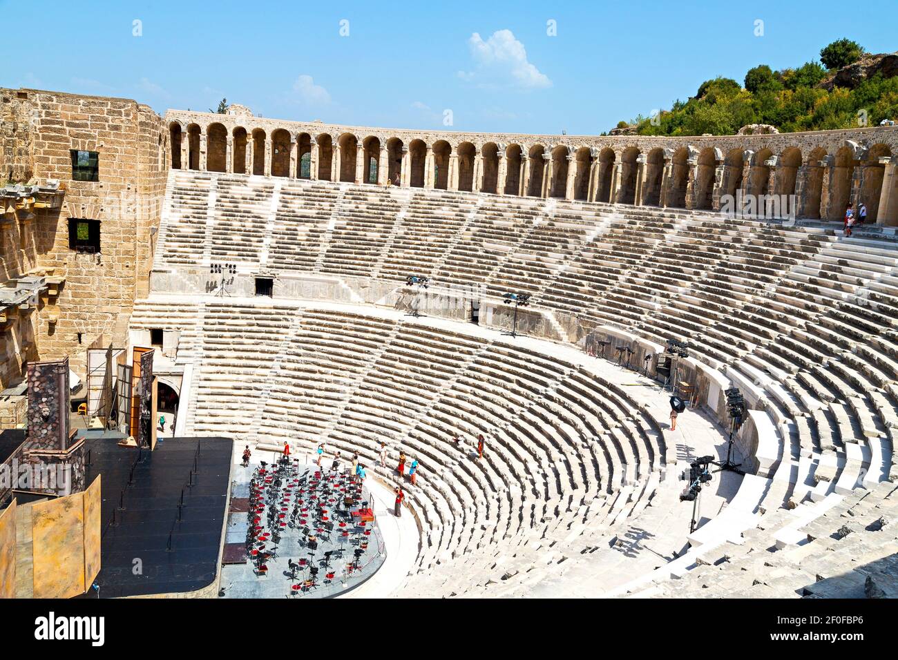 Aspendos and texture of step and gray Stock Photo - Alamy