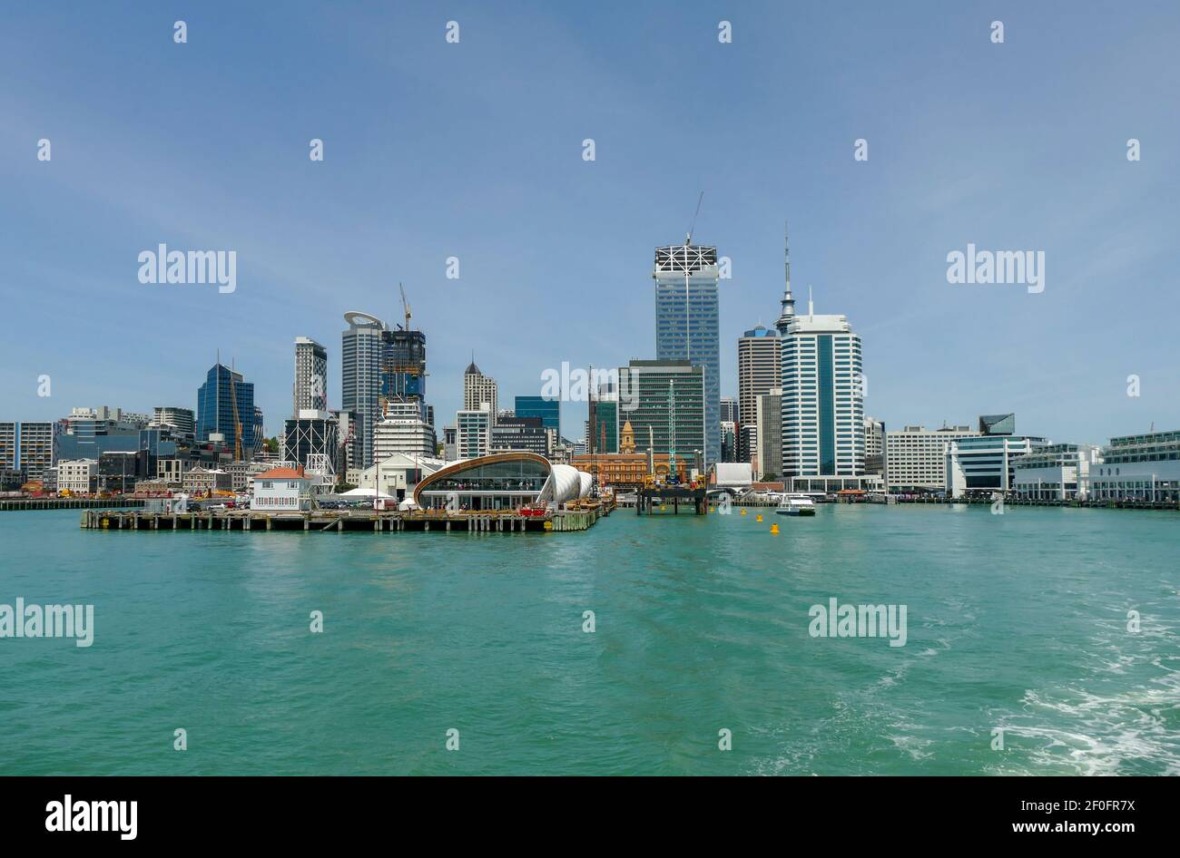 Skyline of Auckland, a large city in the North Island of New Zealand Stock Photo