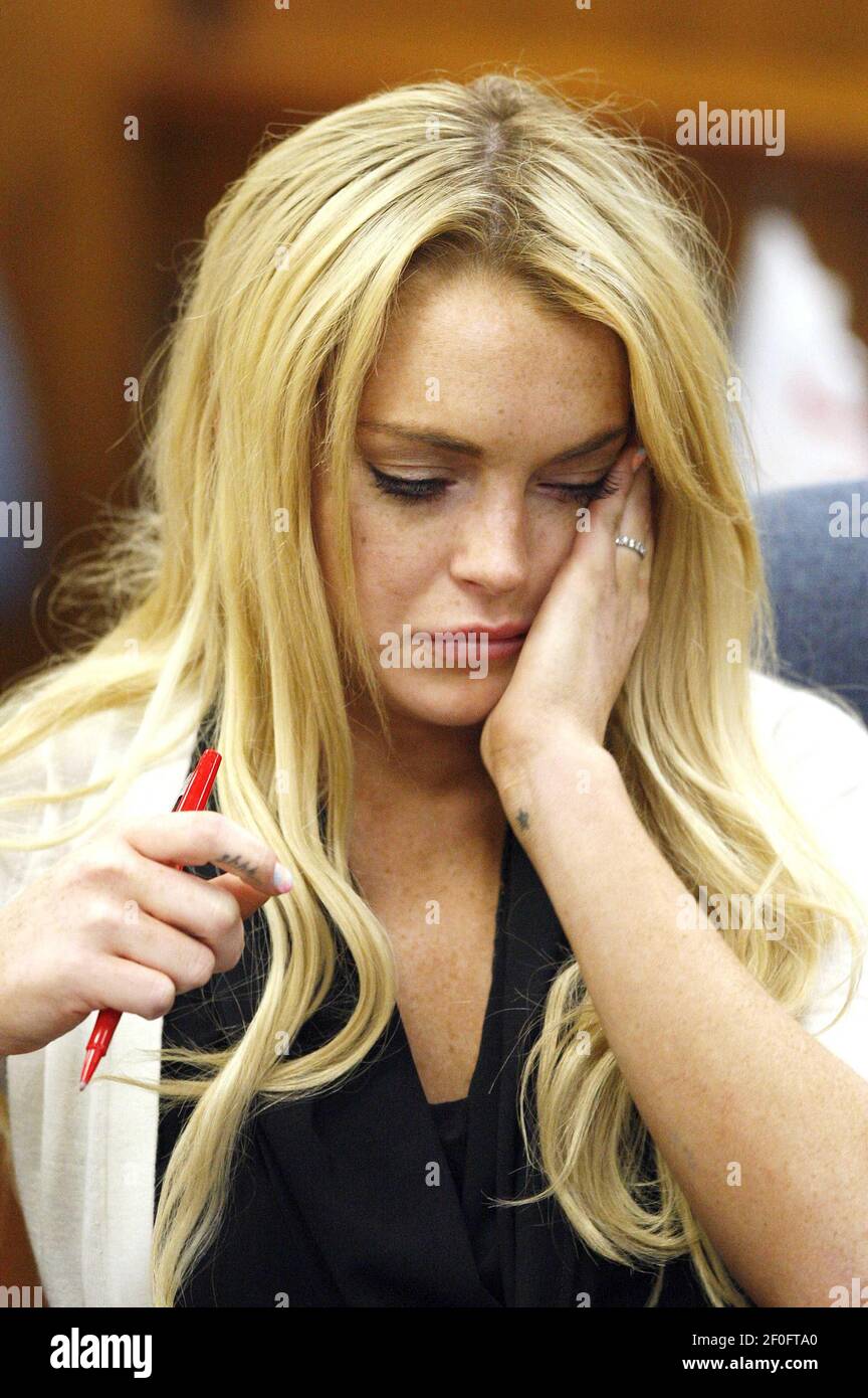 06 July 2010 Beverly Hills, California Lindsay Lohan cries while