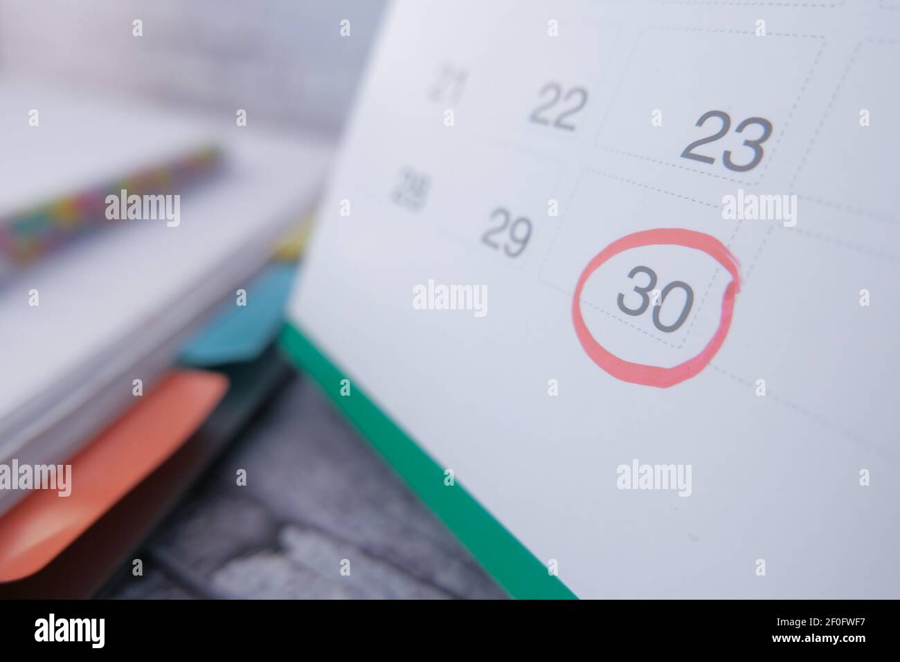 deadline concept with red mark on calendar date Stock Photo Alamy