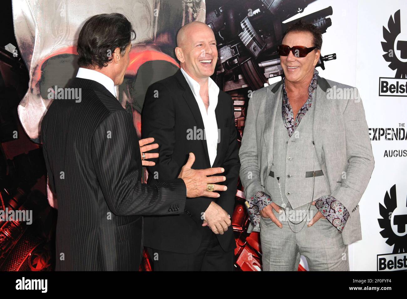 03 August 2010- Hollywood, California- Actors Sylvester Stallone, Bruce 