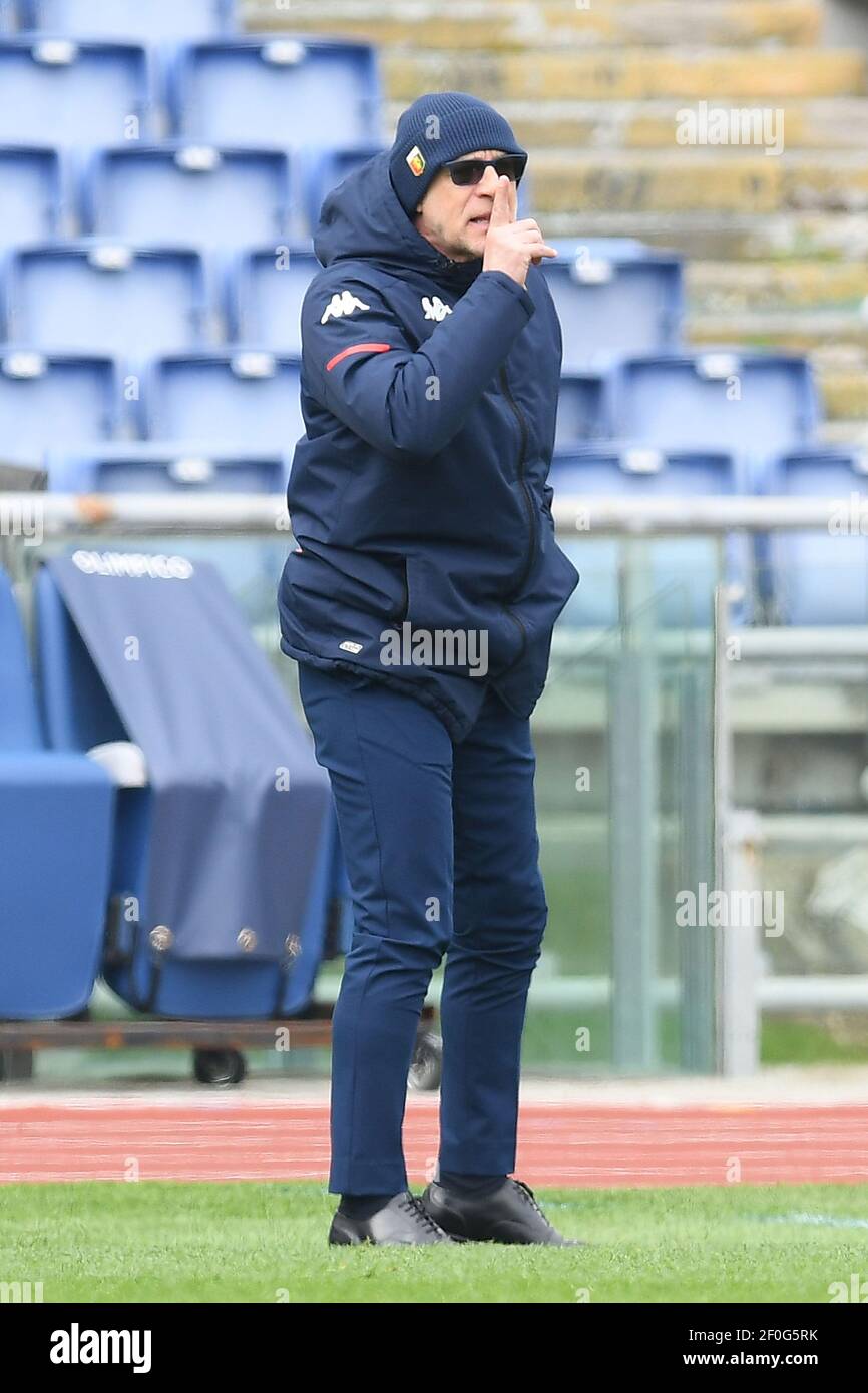 Rome, Italia. 07th Mar, 2021. DAVIDE BALLARDINI (GENOA) durante AS Roma vs  Genoa CFC, Campionato di