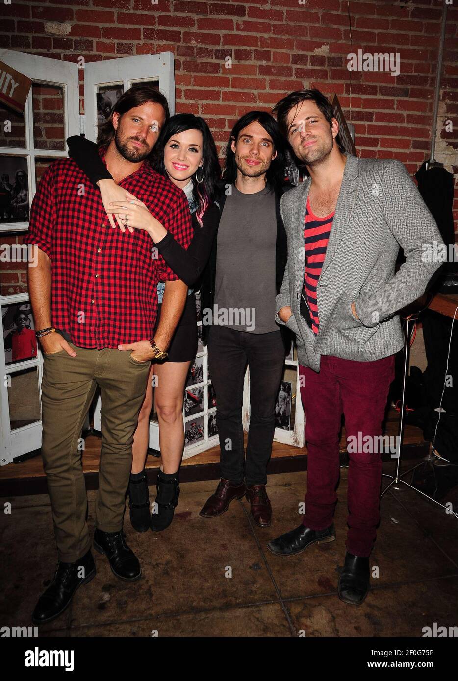 Katy Perry with The Daylights, (L to R) Ricky Jackson, Svend Lerche and Ran  Jackson. 14 September 2010, Hollywood, CA. Katy Perry attends The Daylights  Record release party at Club L. Photo