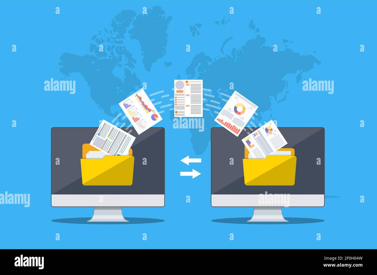 Two computers with folders on screen Stock Vector Image & Art - Alamy