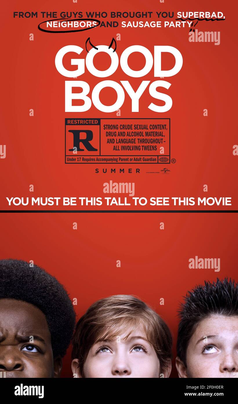 KEITH L WILLIAMS, JACOB TREMBLAY, BRADY NOON, GOOD BOYS, 2019 Stock Photo