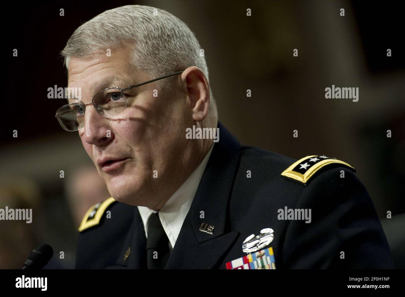 2 December 2010 - Washington, D.C. - Commander, U.S. Army Europe Gen. Carter Ham appears before the Senate Armed Services Committee regarding the findings of the 'Don't Ask, Don't Tell' Comprehensive Working Group report on Dec. 2, 2010. Secretary of Defense Robert M. Gates, Chairman of the Joint Chiefs of Staff Adm. Mike Mullen and Department of Defense General Counsel Jeh C. Johnson appeared before the committee regarding the findings of the survey. Photo Credit: Chad J. McNeeley/DOD/Sipa Press (Released)/dontasksipa.003/Please credit as Department of Defense photo by Mass Communication Spec Stock Photo