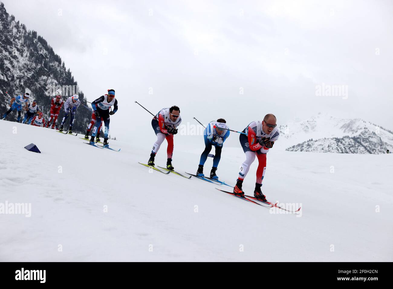 Oberstdorf, Germany. 07th Mar, 2021. Nordic skiing: World Championships: Cross-country, 50 km classic, men. Paal Golberg from Norway in front. Credit: Karl-Josef Hildenbrand/dpa/Alamy Live News Stock Photo