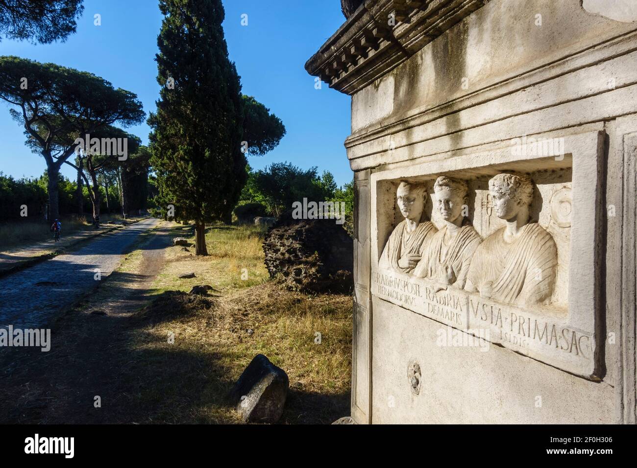 Rome. Italy. Via Appia Antica (Appian Way), ancient Roman Tomb of the Rabiri (Tomba dei Rabiri). Stock Photo