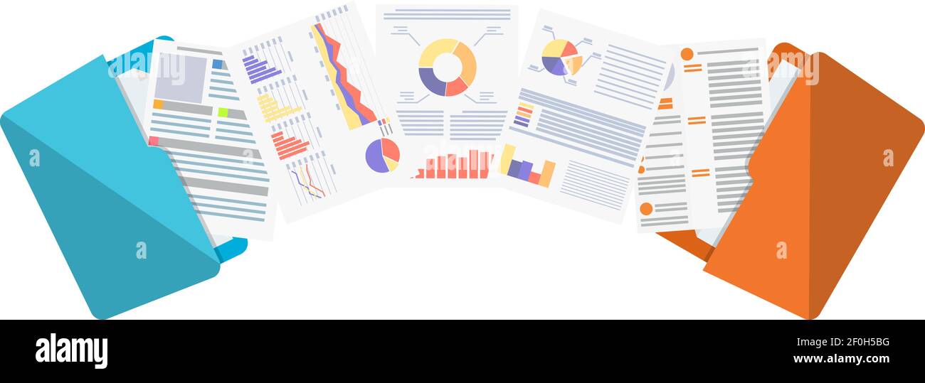 Files transfer. Documents management. Stock Vector