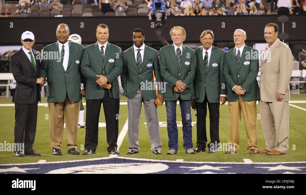 The inaugural class of the New York Jets Ring of Honor, from left