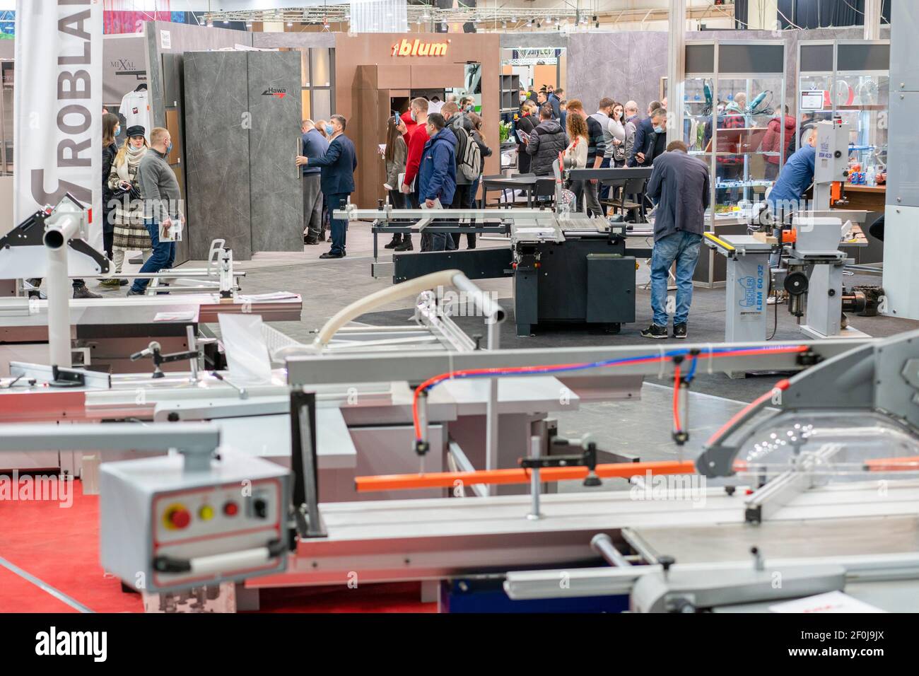 Kiev, Ukraine March 5 2021. Furniture exhibition during a pandemic