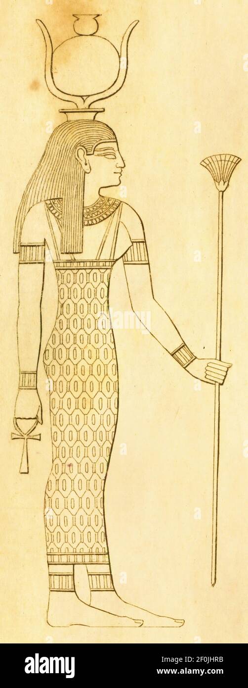 Antique 19thcentury illustration of Nut, ancient Egyptian goddess