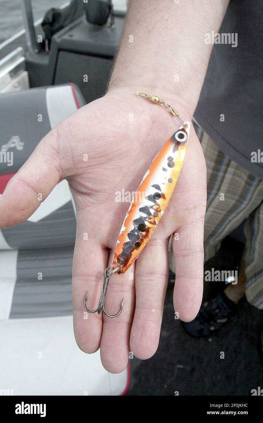 A well-chewed spoon is evidence of good lake trout fishing. Rick and ...