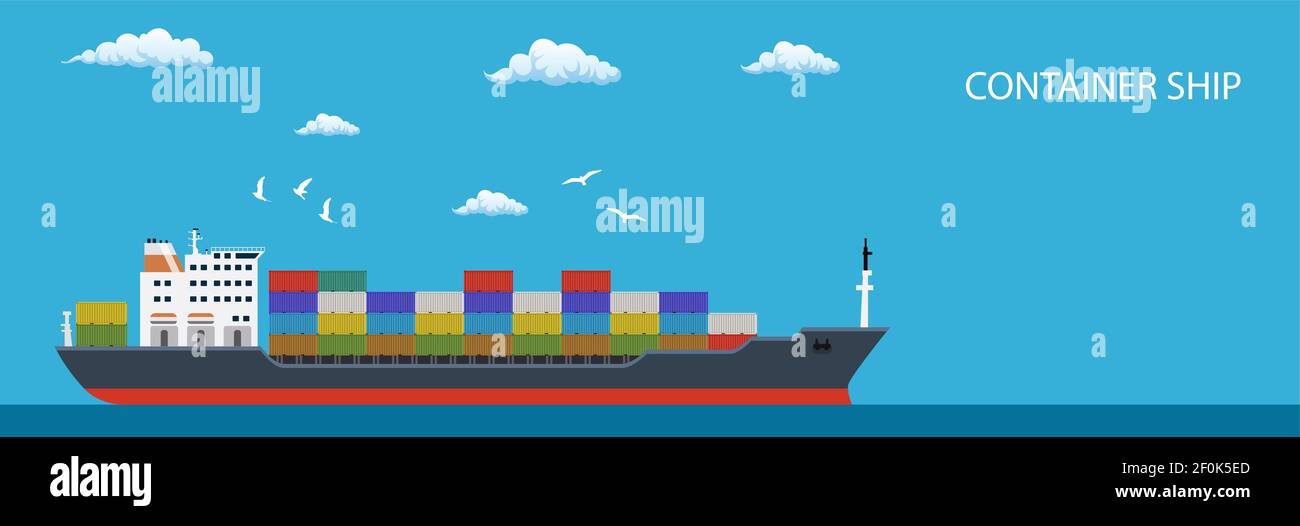Containers cargo ship port Stock Vector Images - Alamy