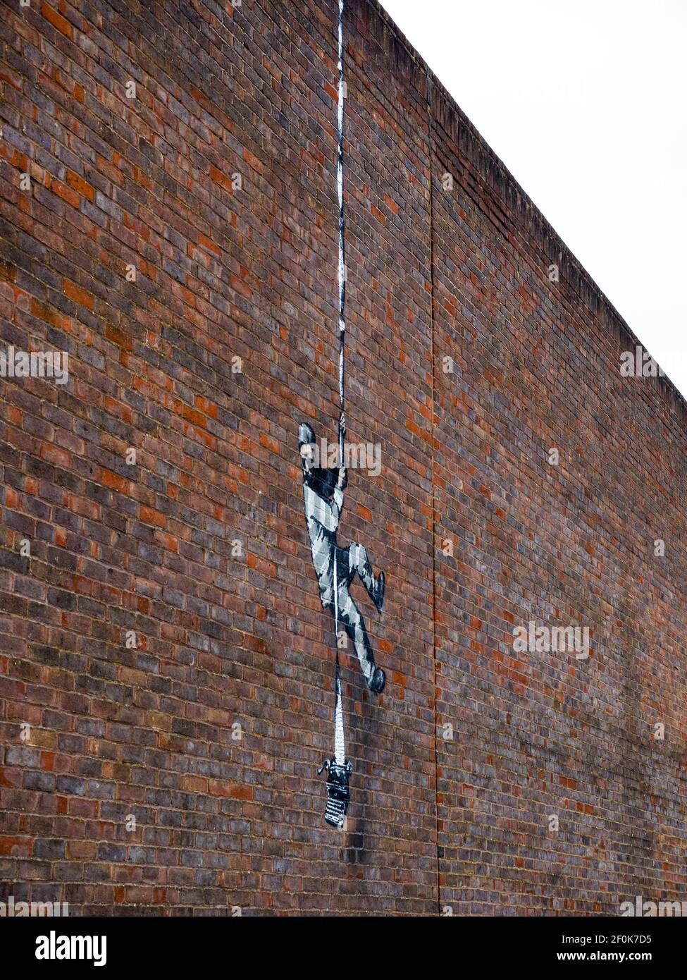 Banksy's Reading Prison Mural, Reading , Berkshire,  England, UK, GB. Stock Photo