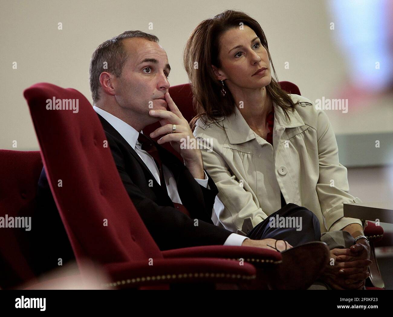 Andrew Young and his wife Cheri attend a hearing at the old Orange County  Courthouse in Hillsborough, North Carolina, on Tuesday, February 23, 2010.  Attorneys representing Rielle Hunter, mistress of former Democratic