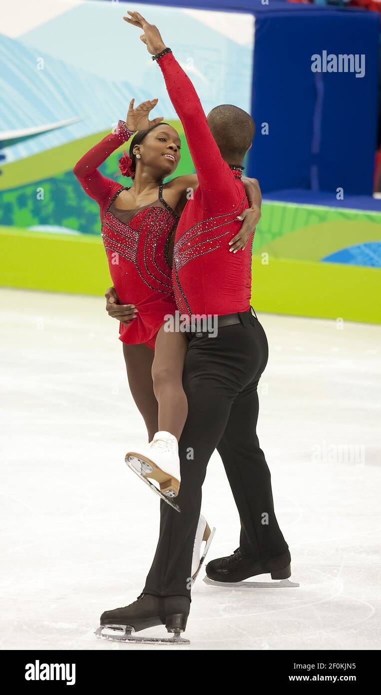 Vanessa James and Yannick Bonheur of France compete in the pairs short