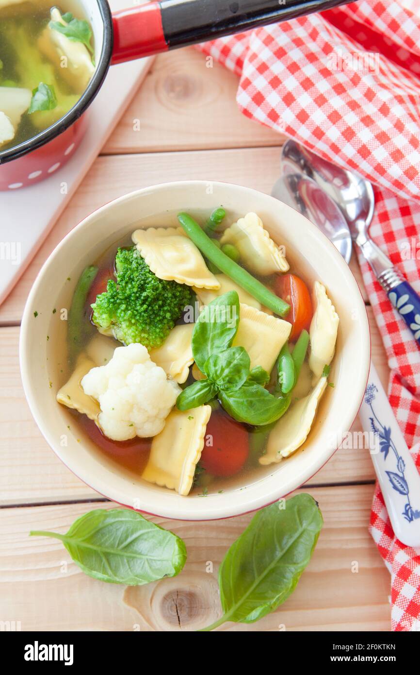 Rustic vegetable soup Stock Photo - Alamy