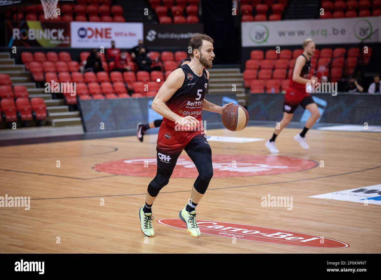 Spirou's Alex Libert pictured in action during the basketball match between  BC Oostende and Spirou Charleroi, Sunday 07 March 2021 in Oostende, a dela  Stock Photo - Alamy