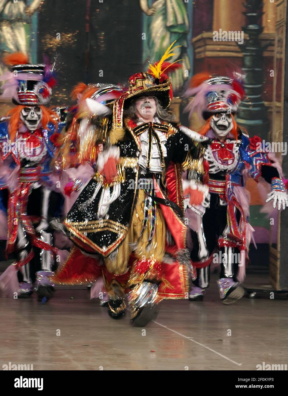 Captain Bob Fitzmaurice of the Avenuers performs during the Mummers ...