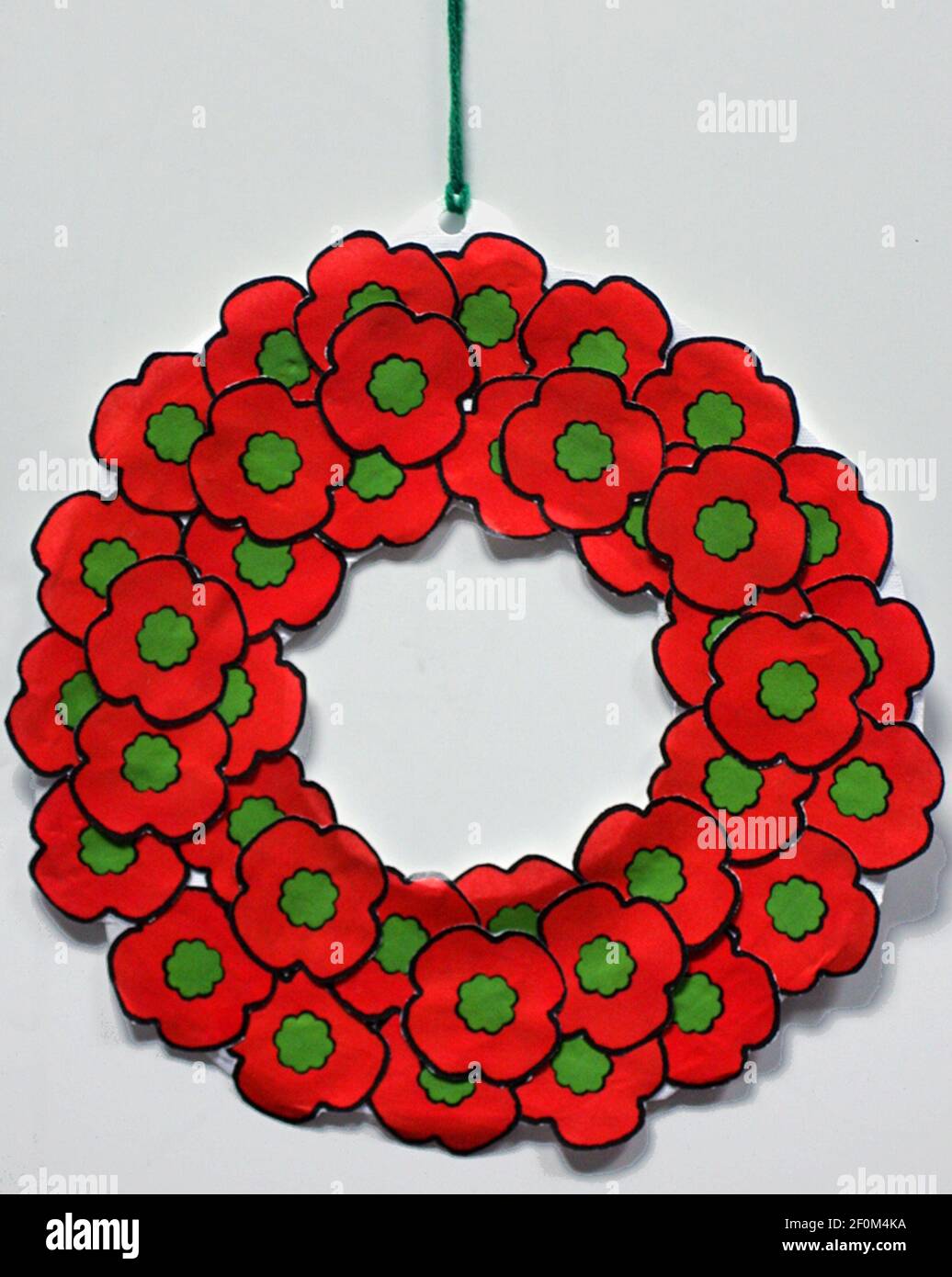 You can print out the poppies for this wreath in color, or print them ...