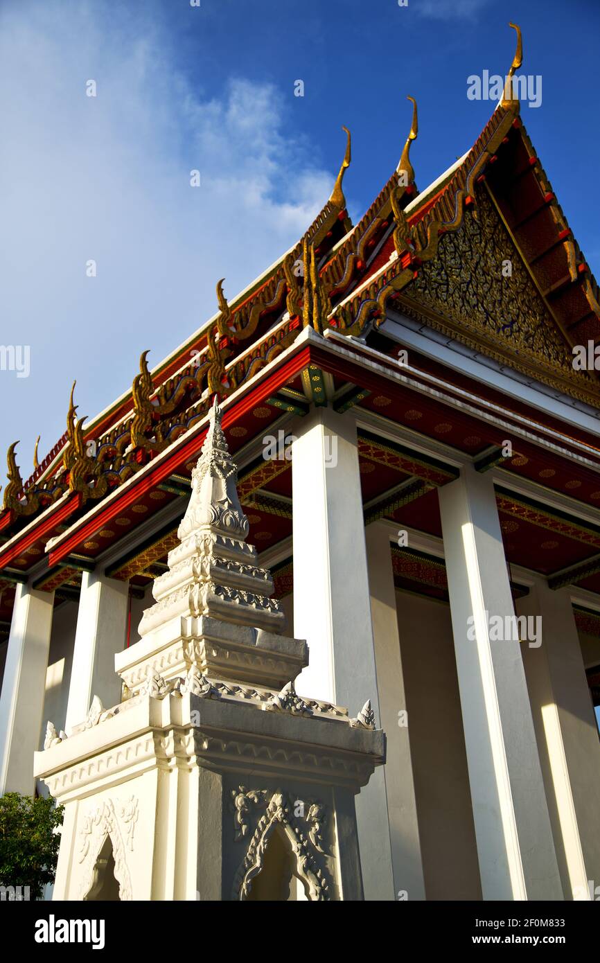 Asia thailand in bangkok sunny temple roof wat palaces colors Stock ...