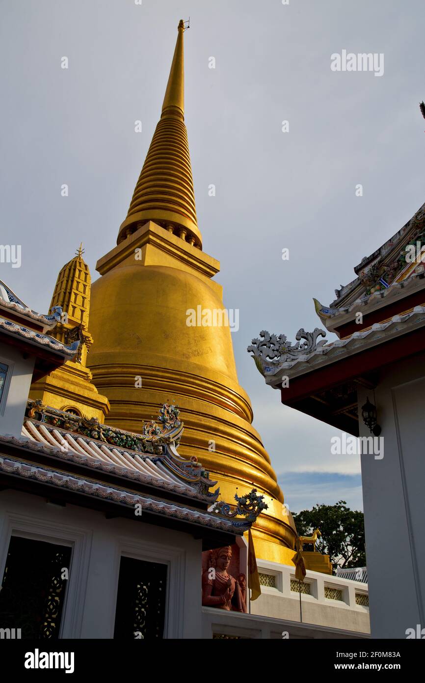 Asia thailand bangkok sunny temple roof wat palaces mosaic Stock Photo ...