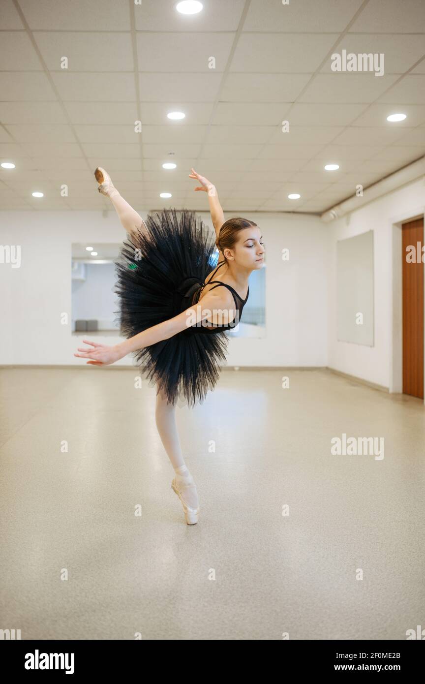 Elegant ballerina, dance performing in class Stock Photo
