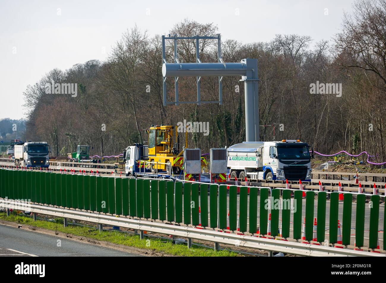 Langley, Berkshire, UK. 7th March, 2021. The M4 Motorway was closed