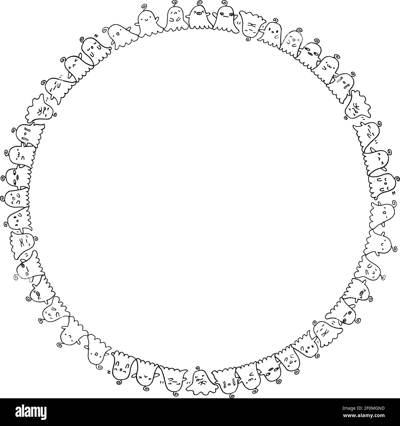 vector drawing halloween background border frame Stock Vector Image ...