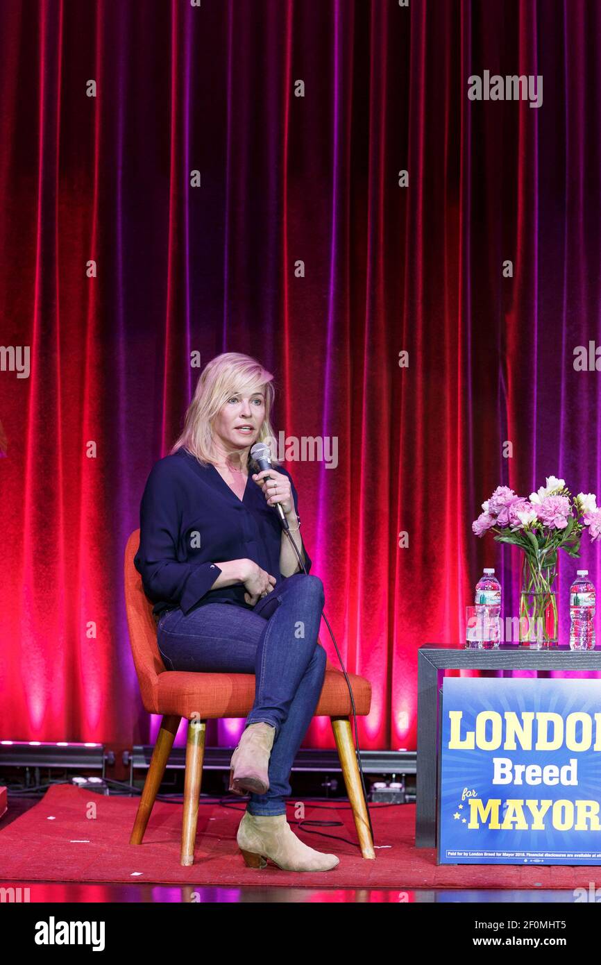 SAN FRANCISCO, CA - May 11 - Conversation with Chelsea Handler and Supervisor London Breed on May 11th 2018 at Swedish American Hall in San Francisco, CA (Photo - Katie Ravas for Drew Altizer / Sipa USA) Stock Photo