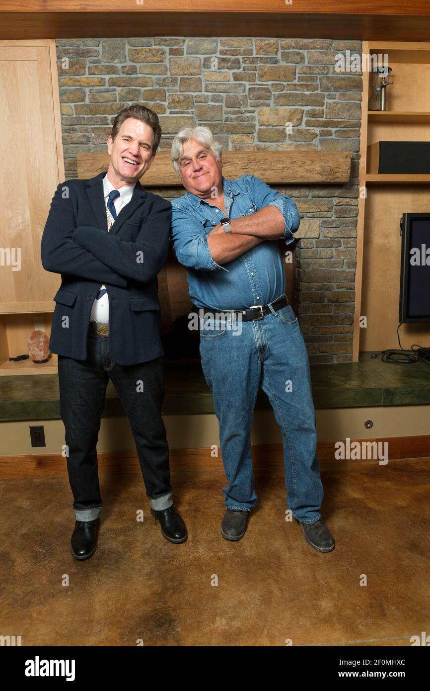 SAN FRANCISCO, CA - May 12 - Chris Isaak and Jay Leno attend LymeAid 2018 on May 12th 2018 at Private Residence in Portola Valley, CA on May 12, 2018 (Photo - Andrew Caulfield for Drew Altizer / Sipa USA) Stock Photo