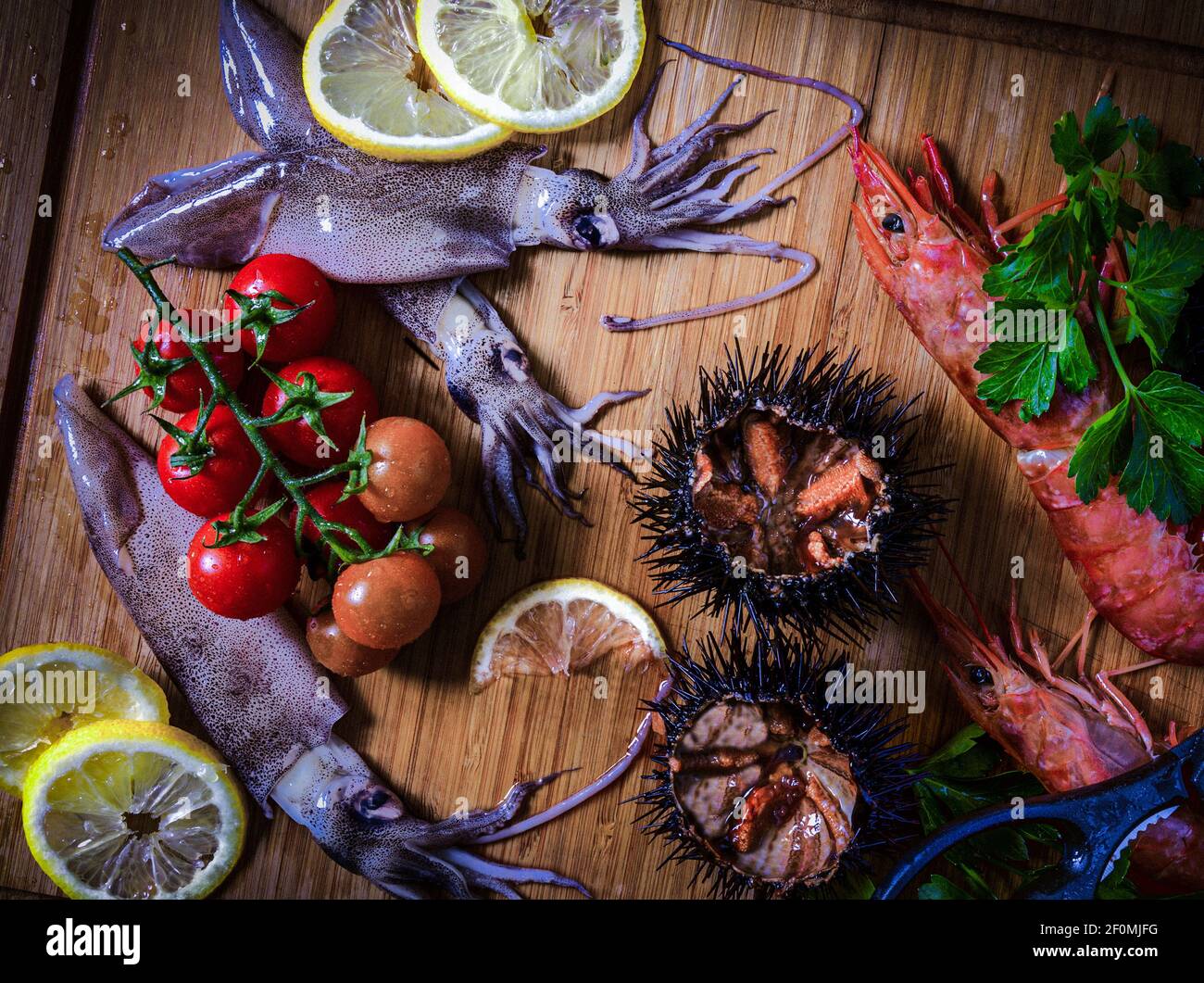 Crustaceans shell and vegetables hi-res stock photography and images