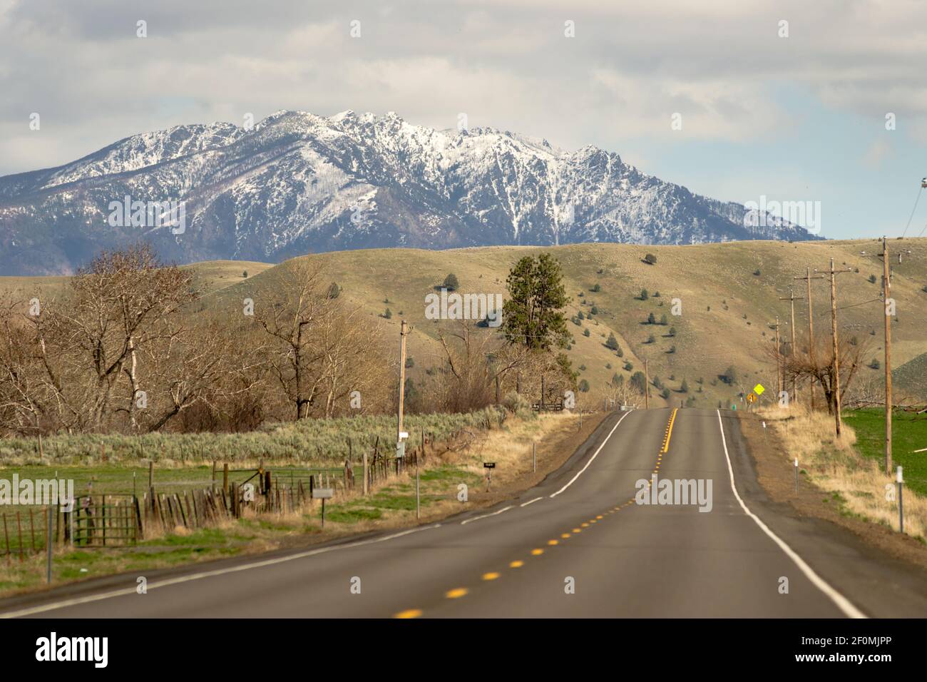 Highway 26 Heading East Oregon United States Stock Photo