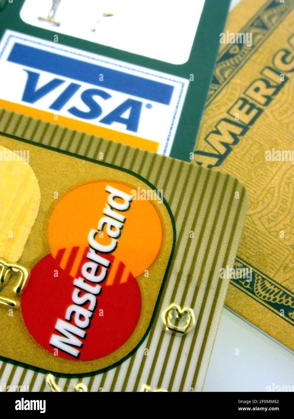 Mastercard, Visa and American Express Cards are seen on January 28