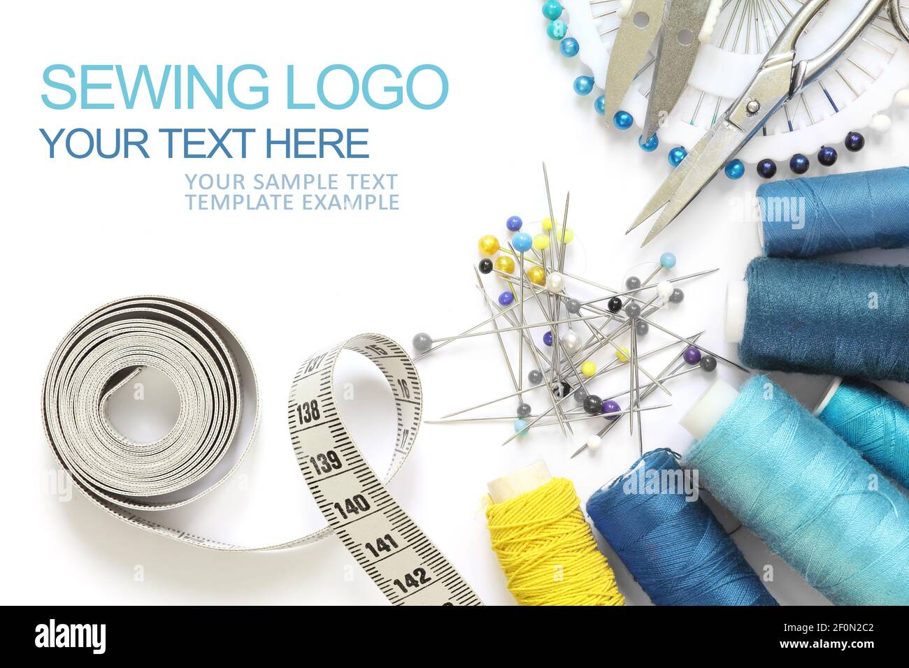 Sewing accessories template, business card type with sample logo