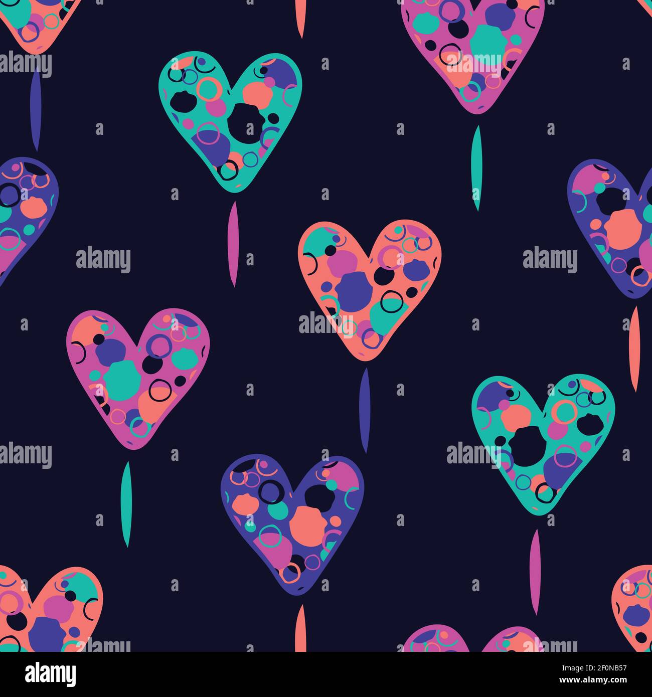 Bright Neon Colors Backgrounds Hearts