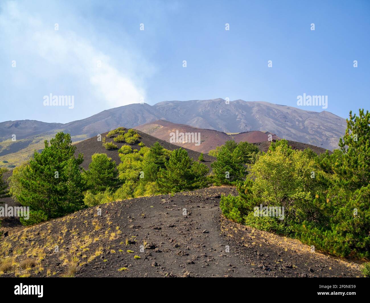 Wlaking path on the Mount Etna park north Stock Photo Alamy