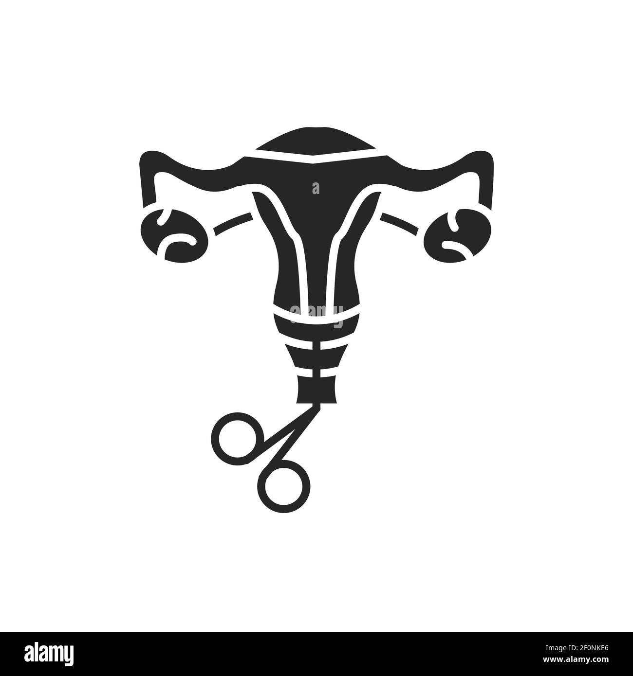 Cervical biopsy glyph black icon. Female reproductive system checkup. Sign for web page, mobile app, button, logo Stock Vector