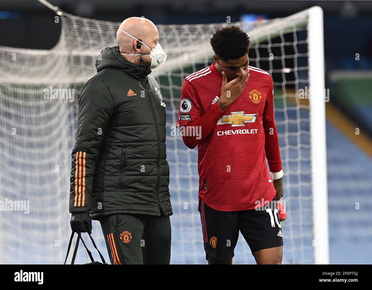 Manchester United's Marcus Rashford (right) Leaves The Pitch With An ...