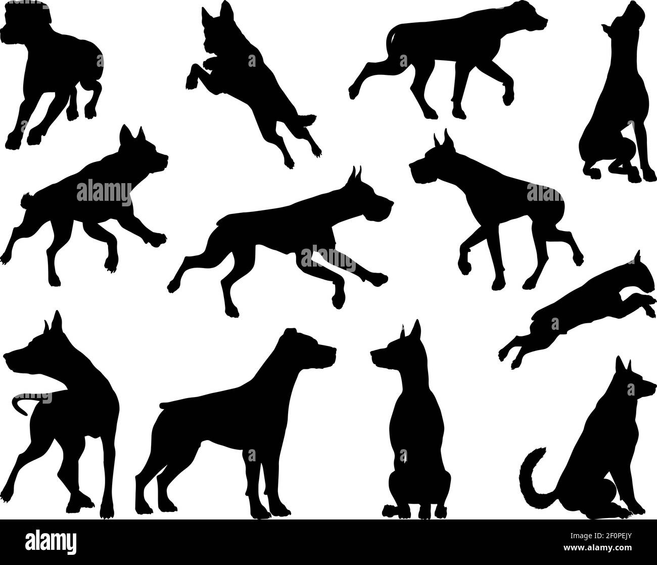 Dog Silhouettes Animal Set Stock Vector Image & Art - Alamy
