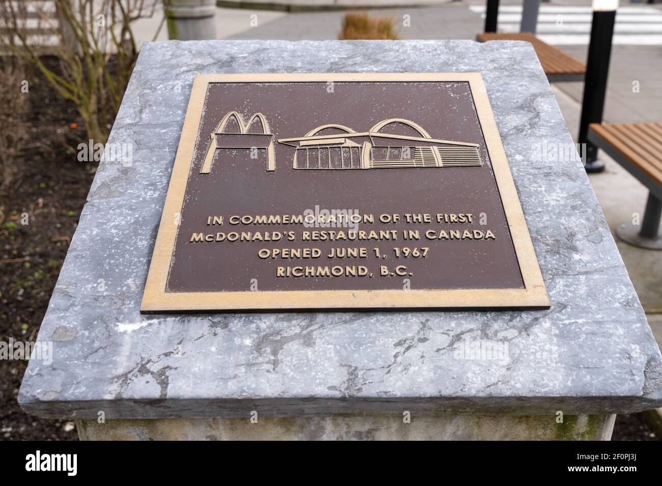 First McDonald's restaurant in Canada. Richmond, B.C. Canada Stock Photo