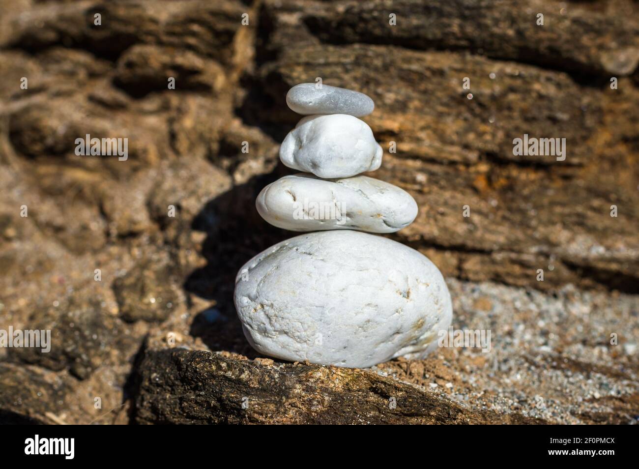 Balance white stone Stock Photo