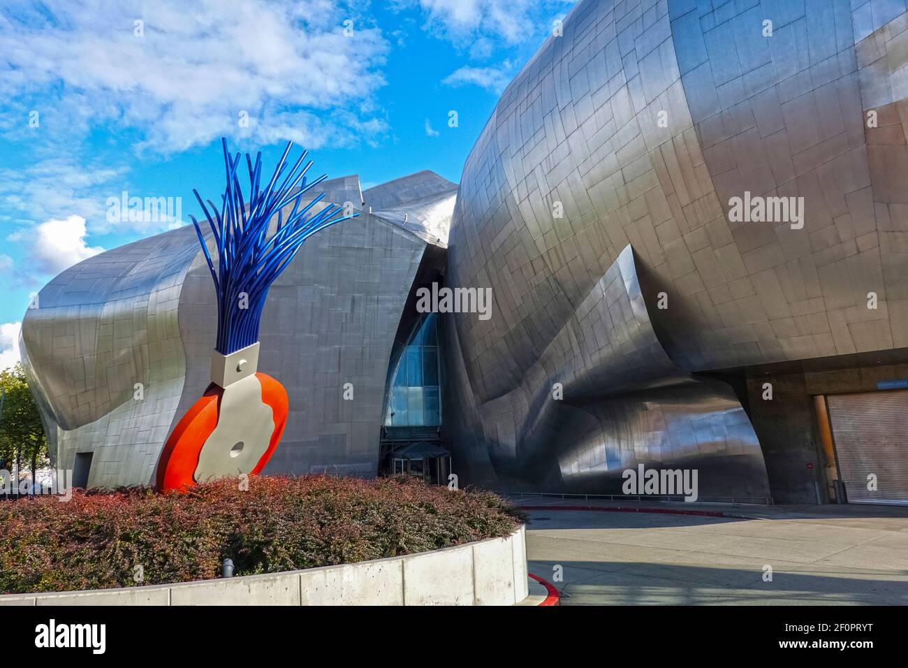 Seattle, Washington, USA, October 19, 2019: Sculpture Typewriter Eraser by Claes Oldenburg, work of contemporary art at the Museum of Pop Culture Stock Photo